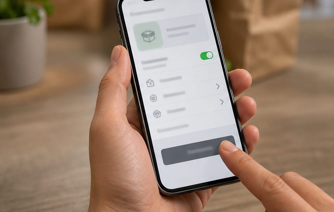 Смартфон с экраном отключения подписки на доставку продуктов